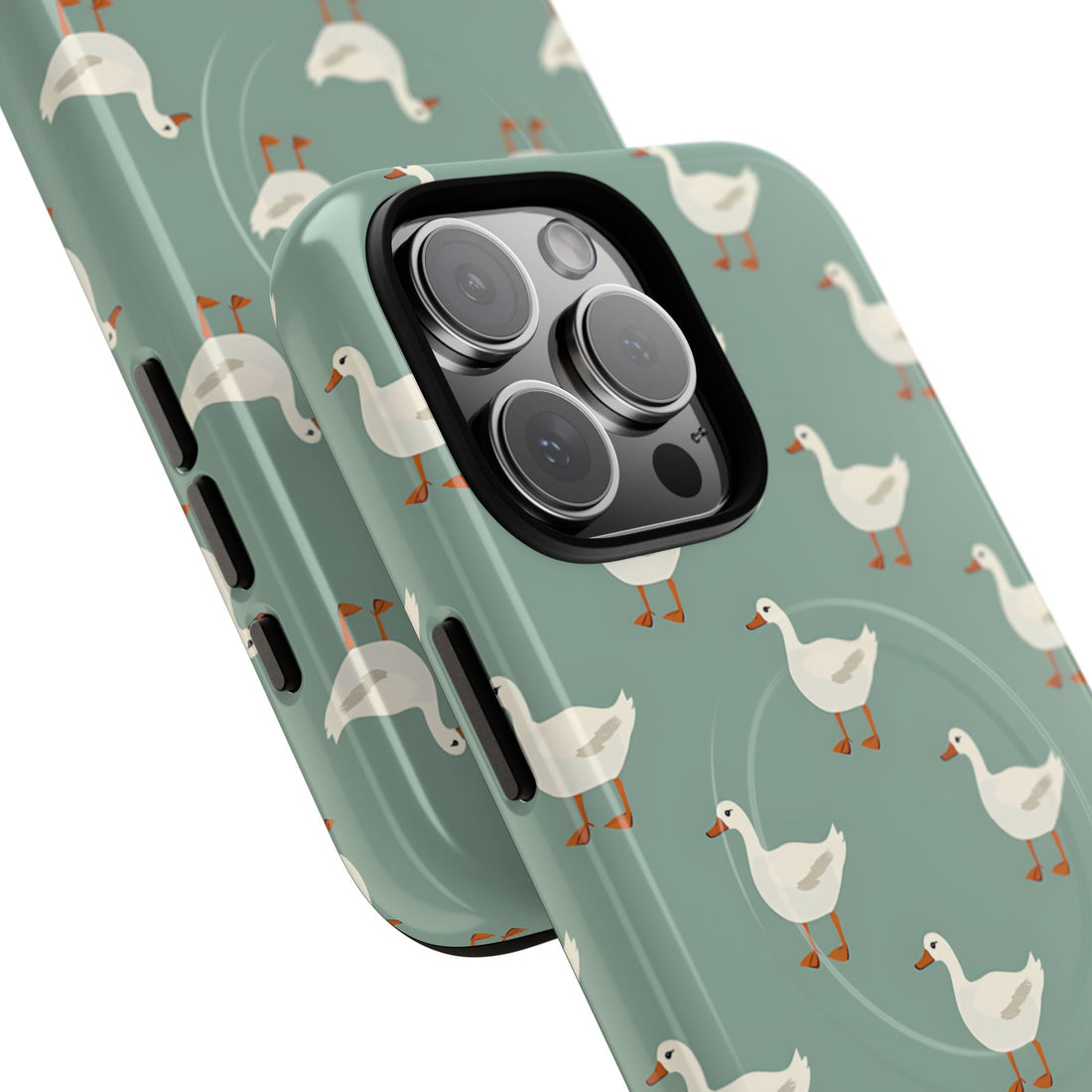 White Ducks on Teal MagSafe Case