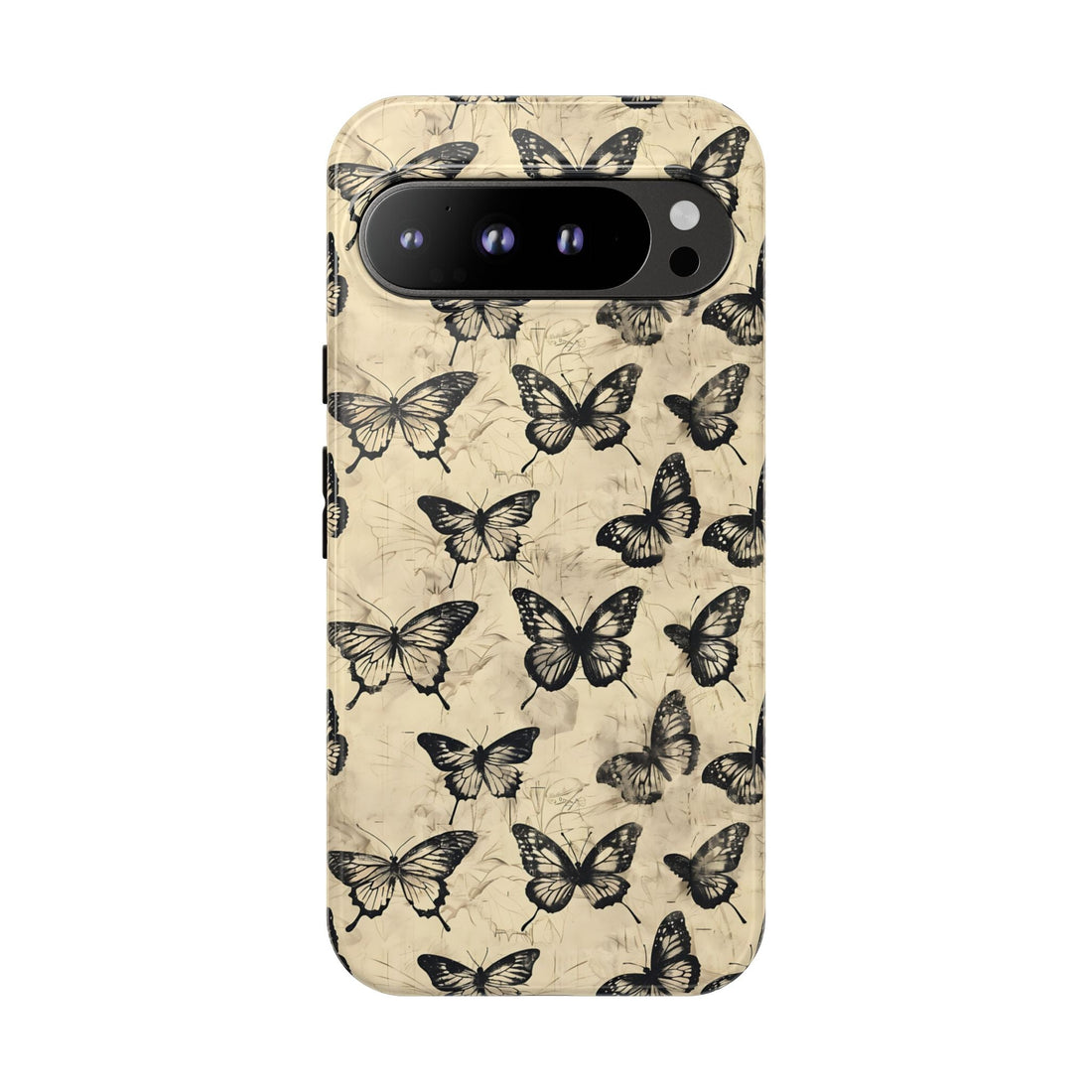 Black Vintage Butterflies Phone Case