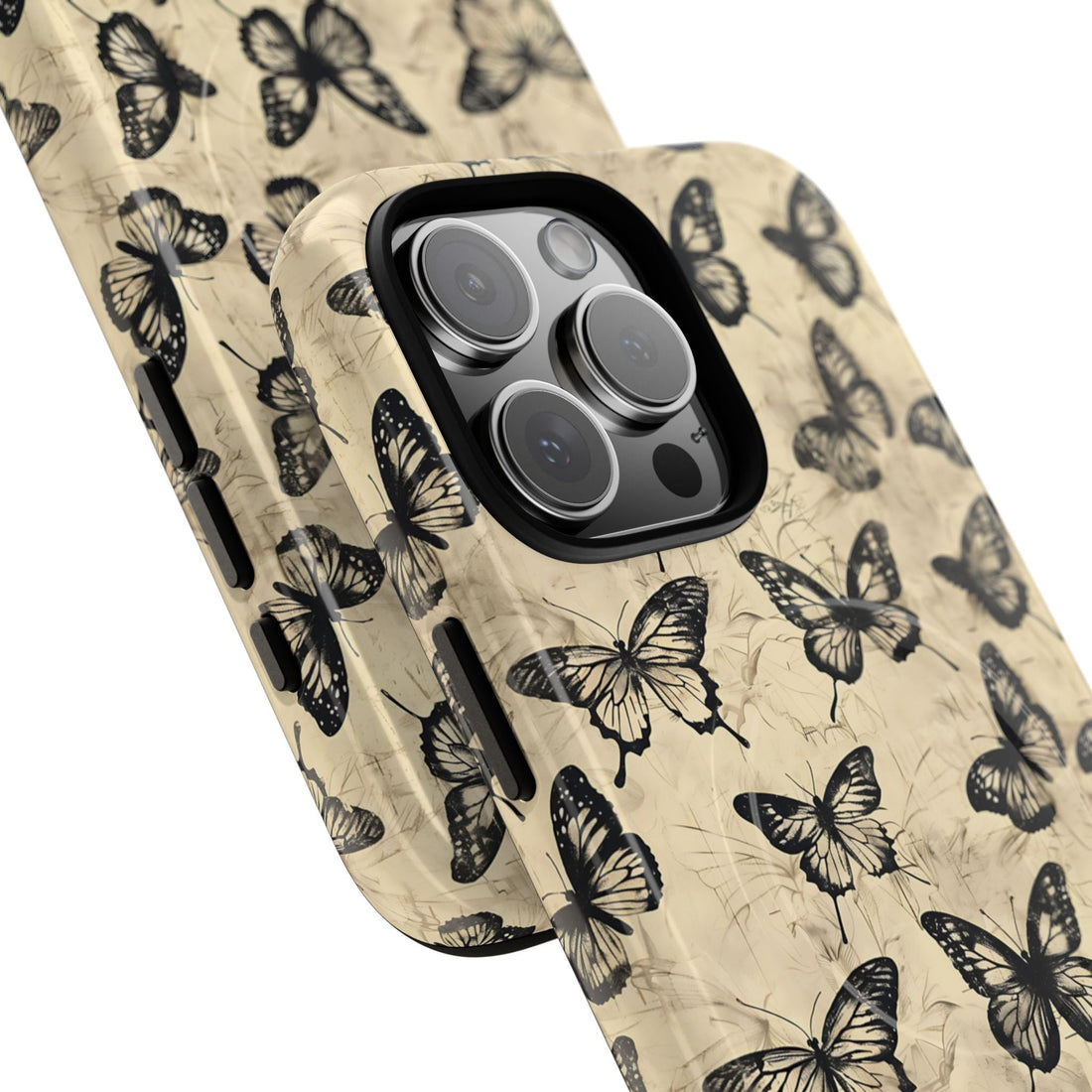 Black Vintage Butterflies MagSafe Case