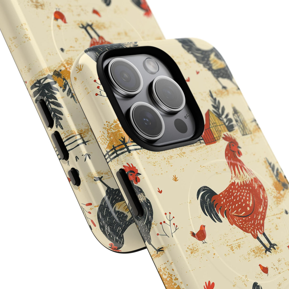 Black Red Chickens MagSafe Case