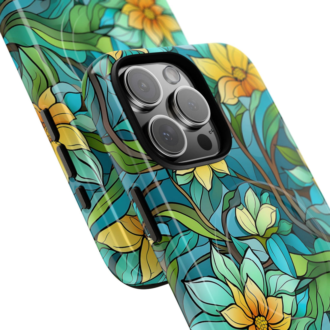 Stained Glass Yellow Flowers MagSafe Case
