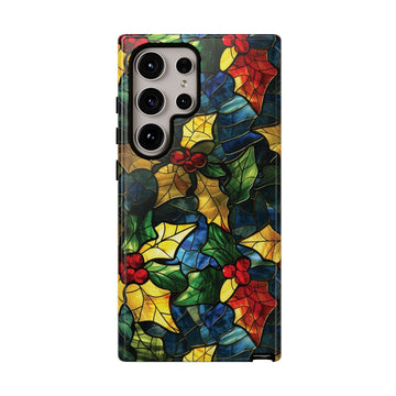 Stained Glass Holly Phone Case