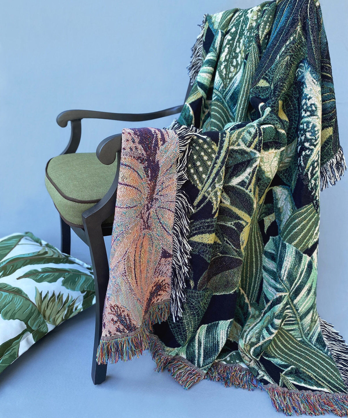 Tropical Houseplant Woven Blanket