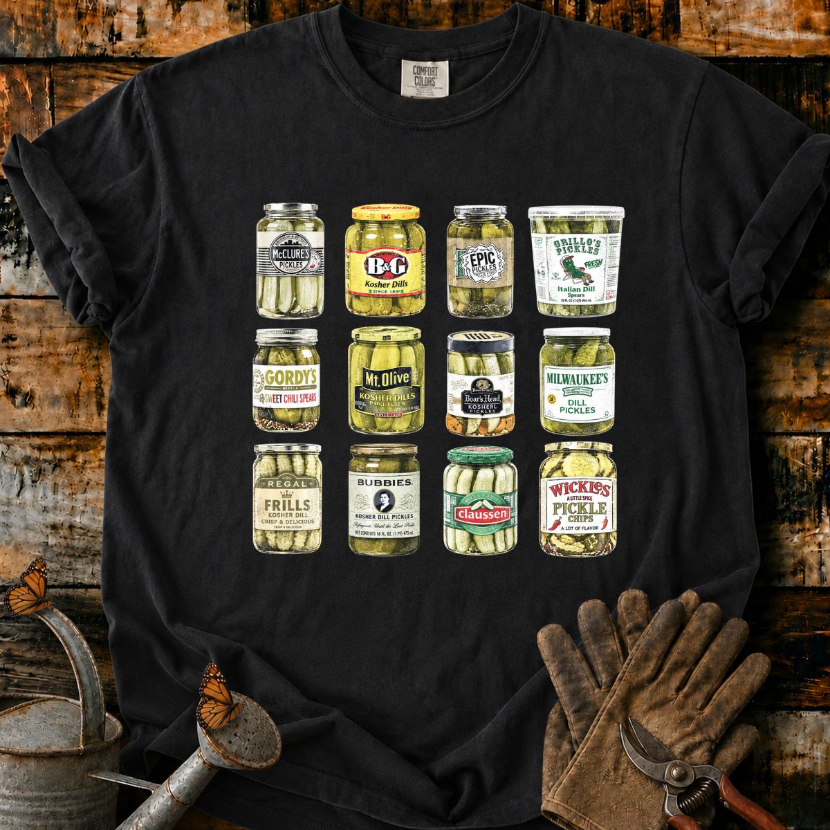 Vintage Pickle Jar Grid T-Shirt