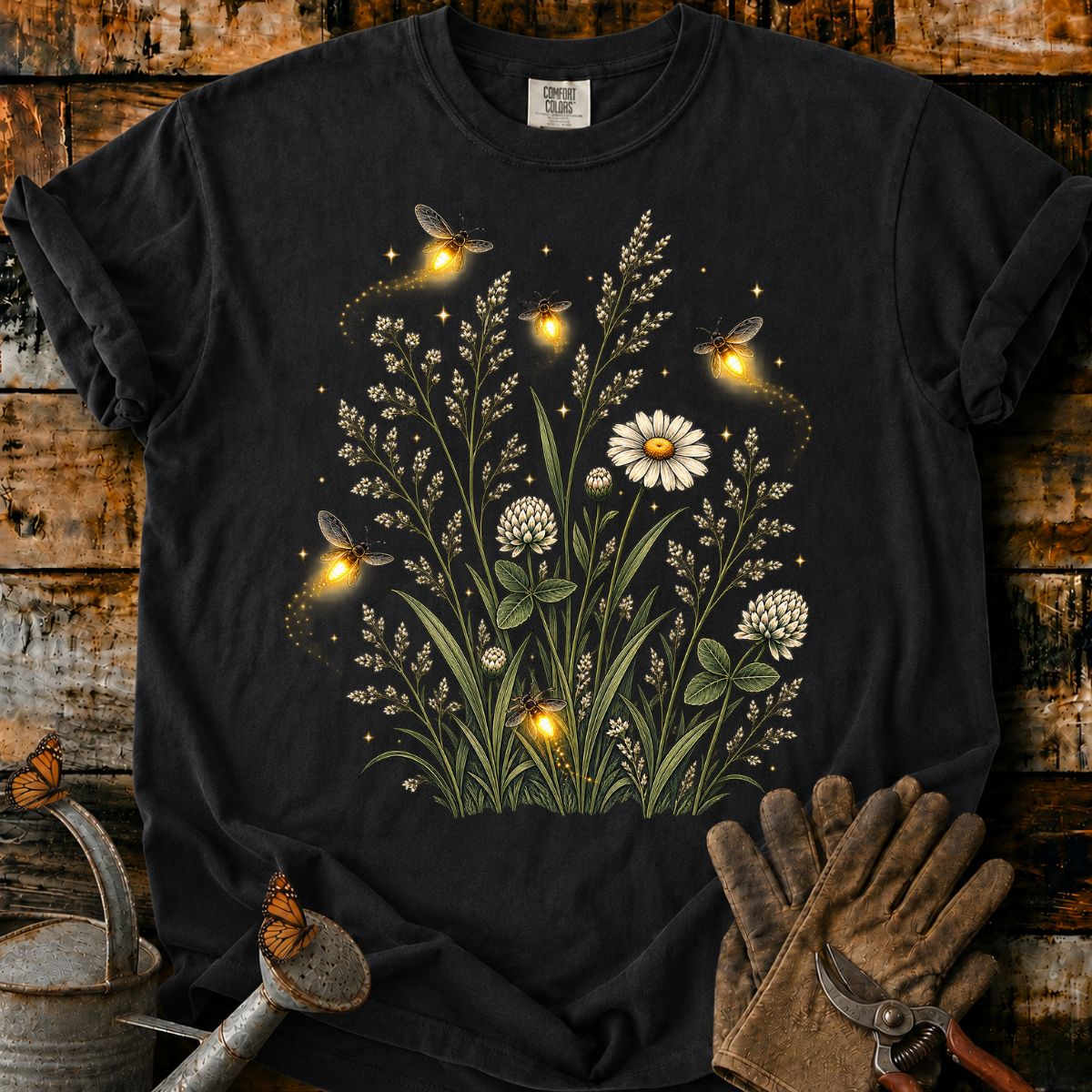Glowing Fireflies in a Meadow T-Shirt
