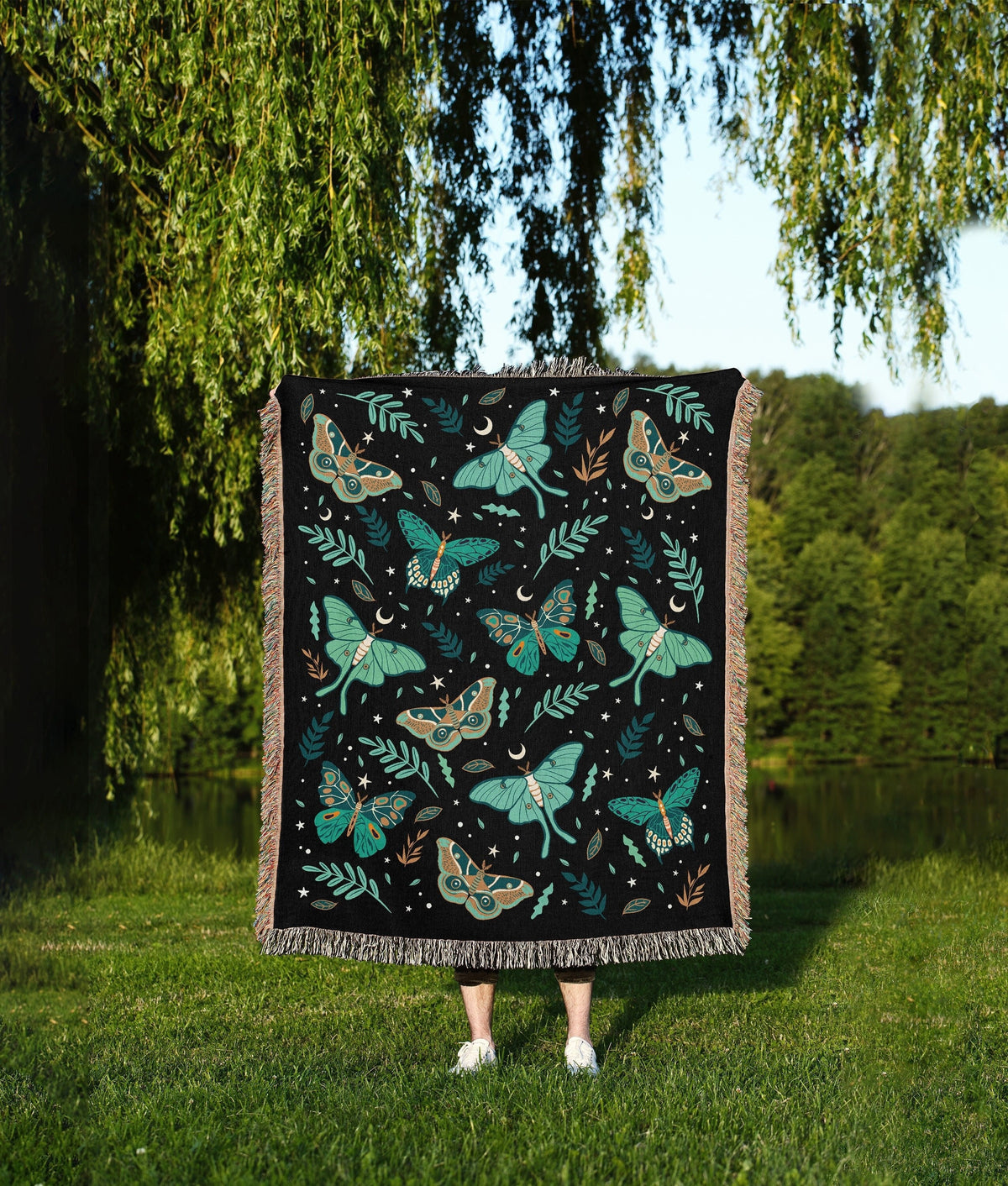 Luna Moth Woven Blanket
