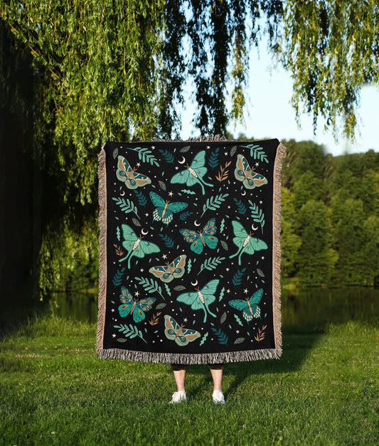 Luna Moth Woven Blanket