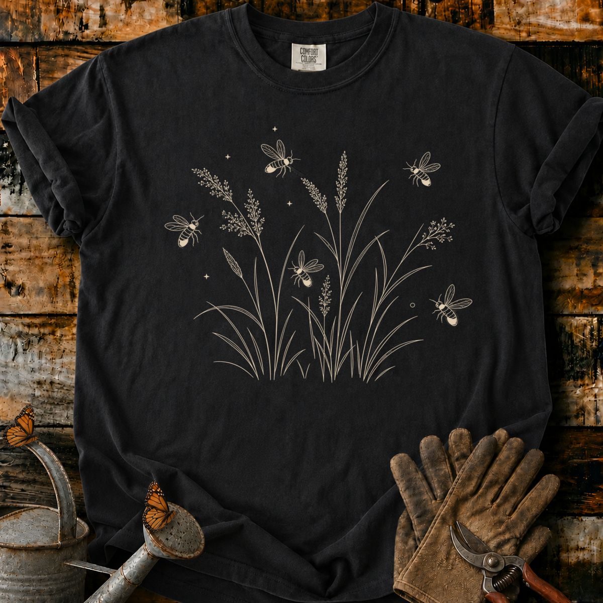 Fireflies Over a Mossy Meadow T-Shirt