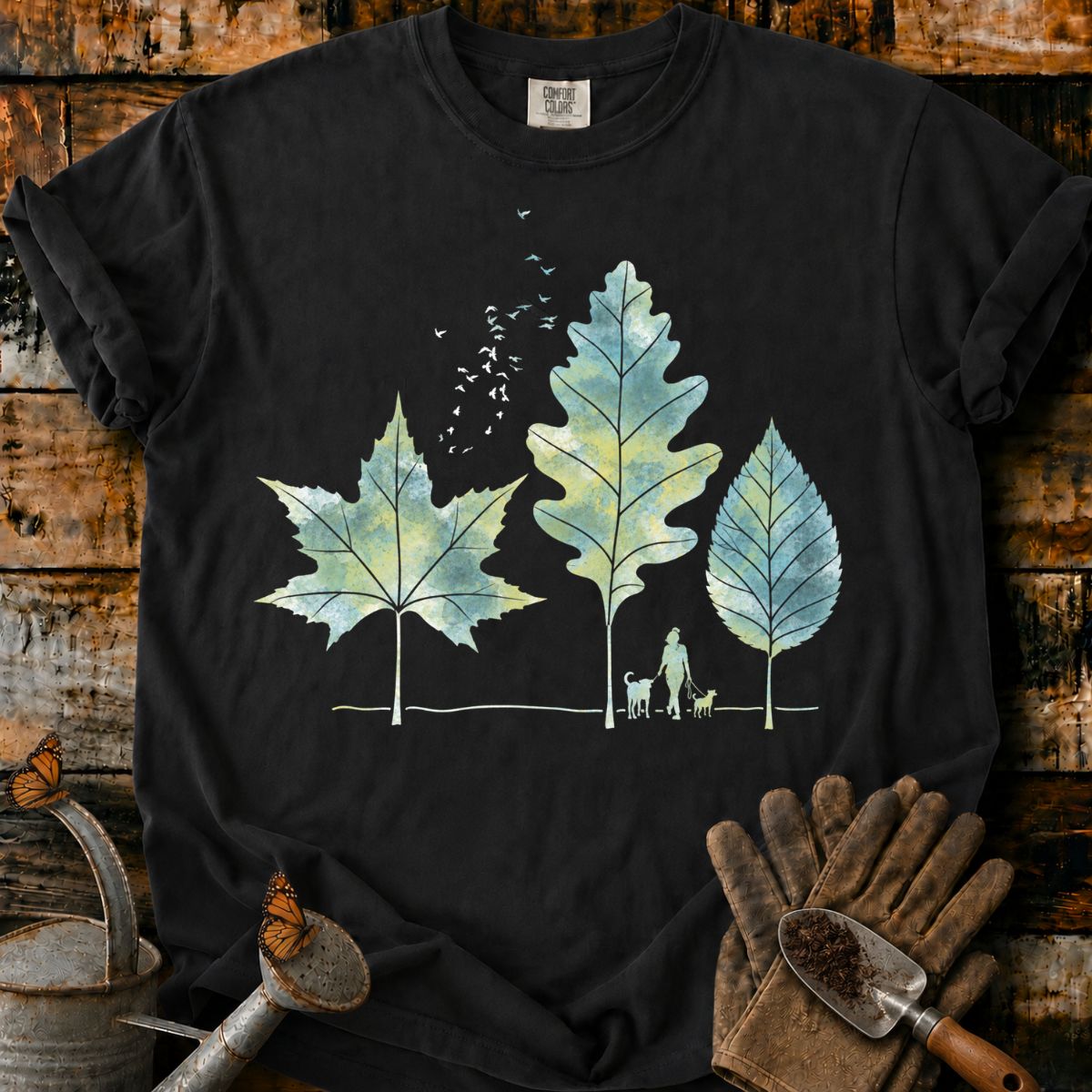 Quiet Autumn Walk Beneath Leaf Trees T-Shirt