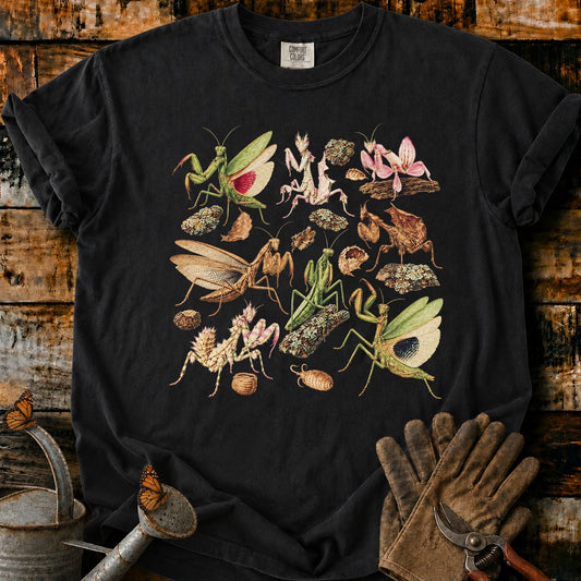 Vintage Mantis Botanical Collage T-Shirt
