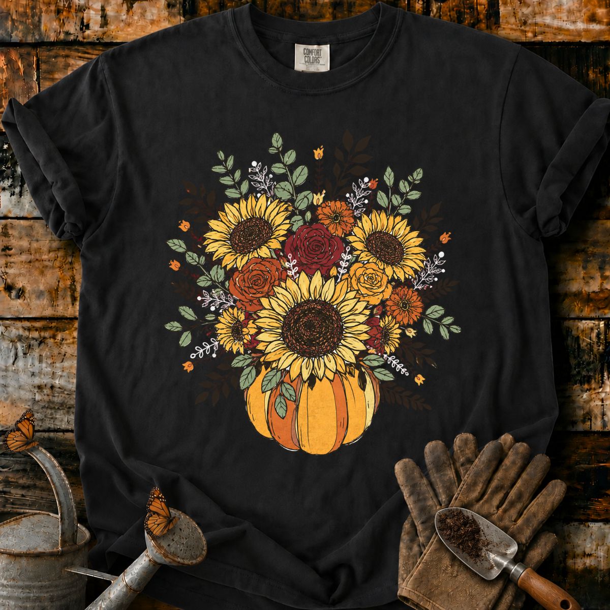 Vintage Autumn Pumpkin Bouquet T-Shirt