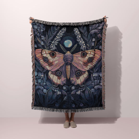 Moon Moth Woven Blanket