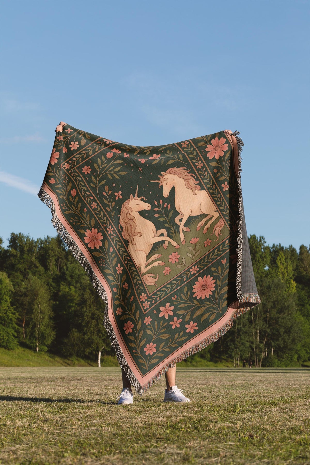 Unicorn Garden Woven Blanket