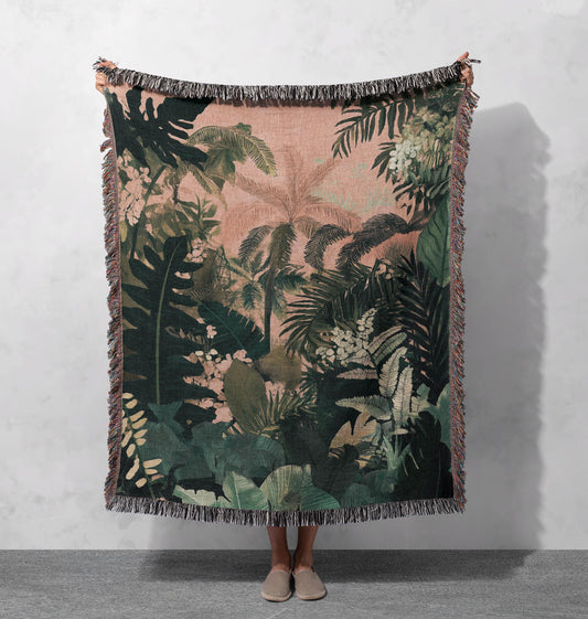 Tropical Jungle Sunset Blanket