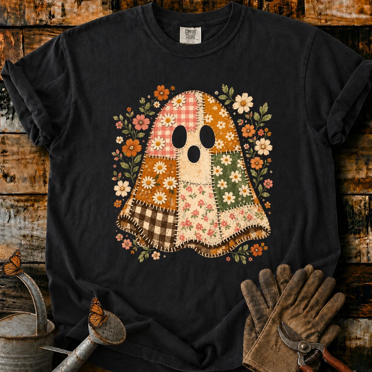Cute Ghost With Flowers T-Shirt
