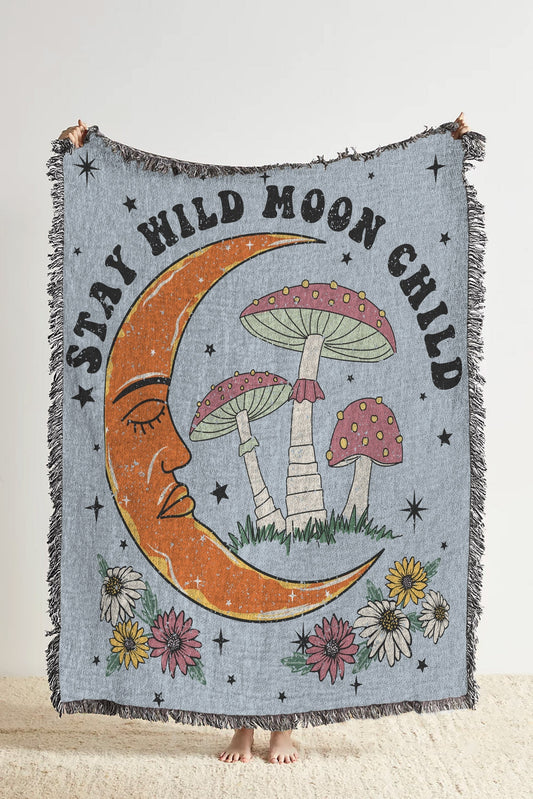 Stay Wild Moon Child Woven Blanket