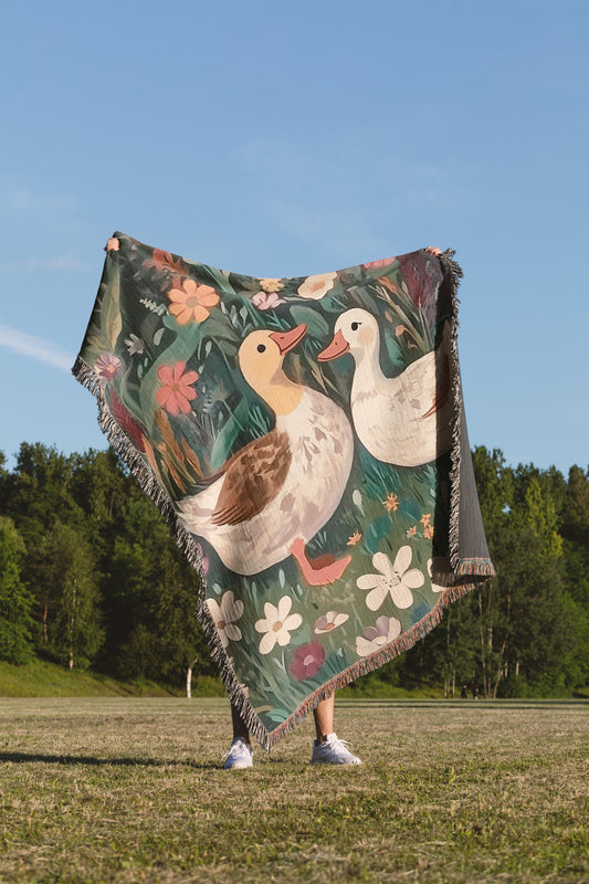 Duck Garden Woven Blanket