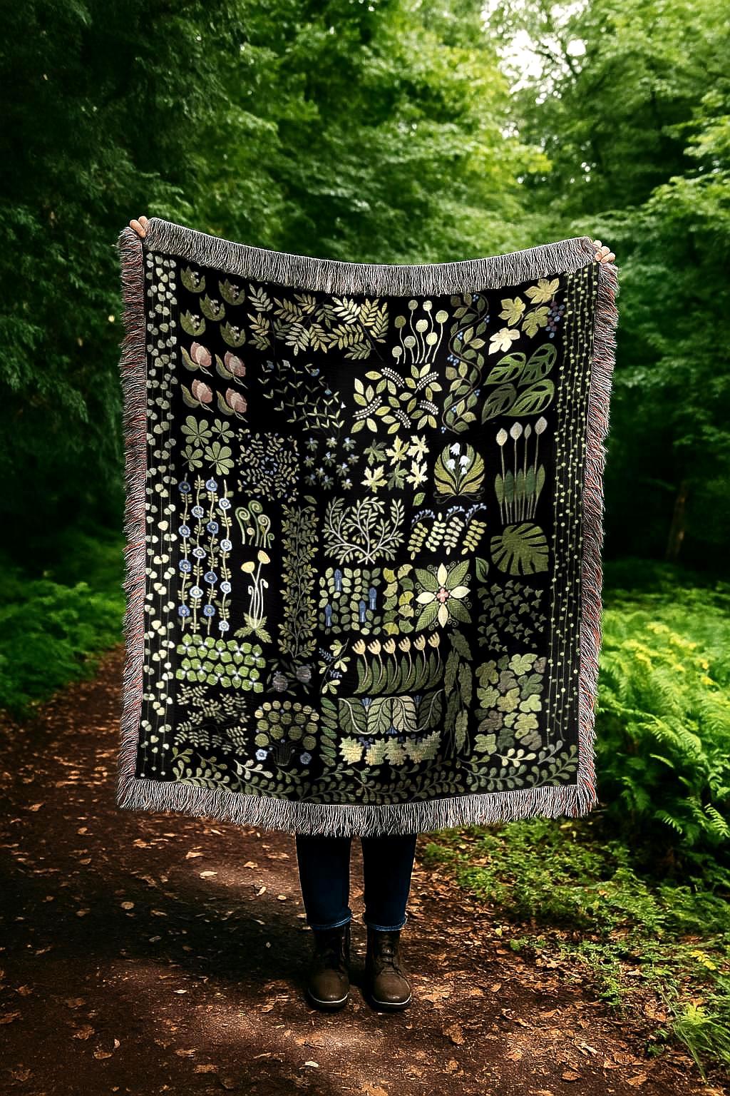 Botanical Specimen Woven Blanket