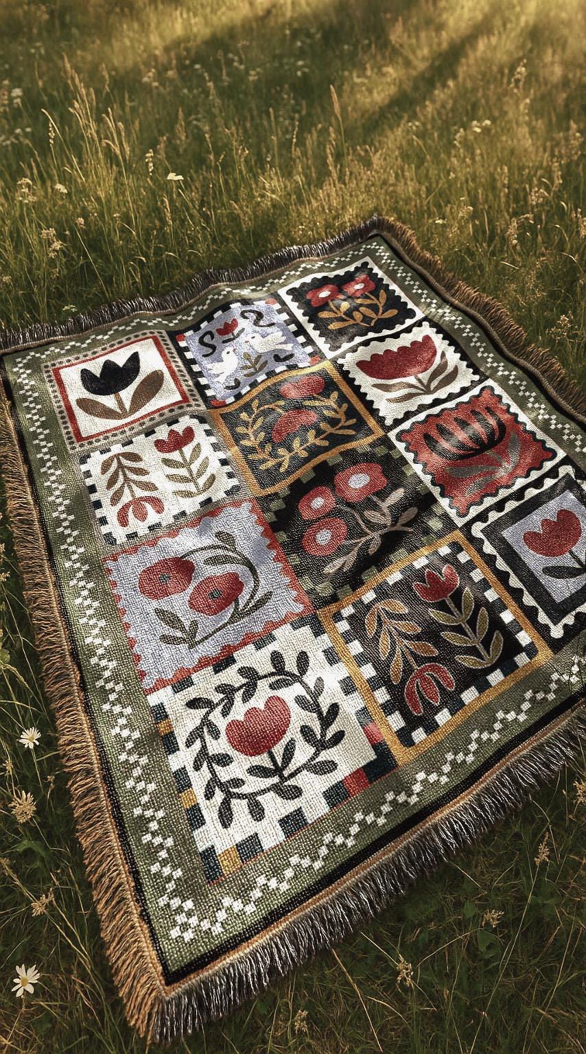 Primitive Patchwork Woven Throw