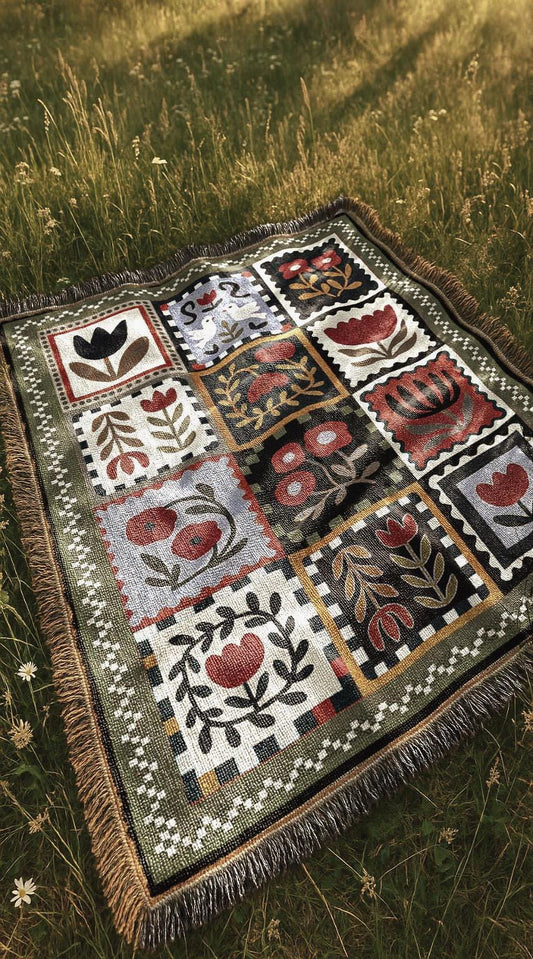 Primitive Patchwork Woven Throw