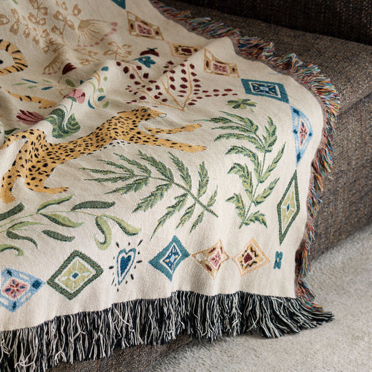 Tiger Jungle Woven Blanket