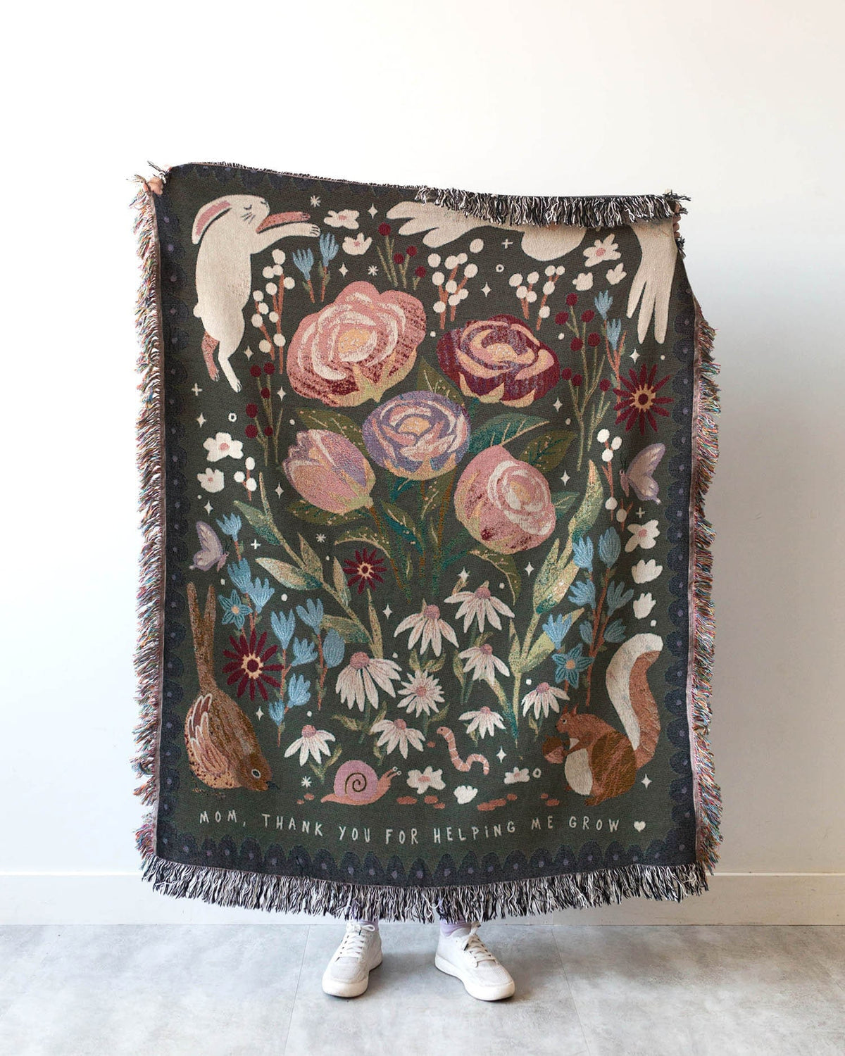 Mother's Day Rose Woven Throw