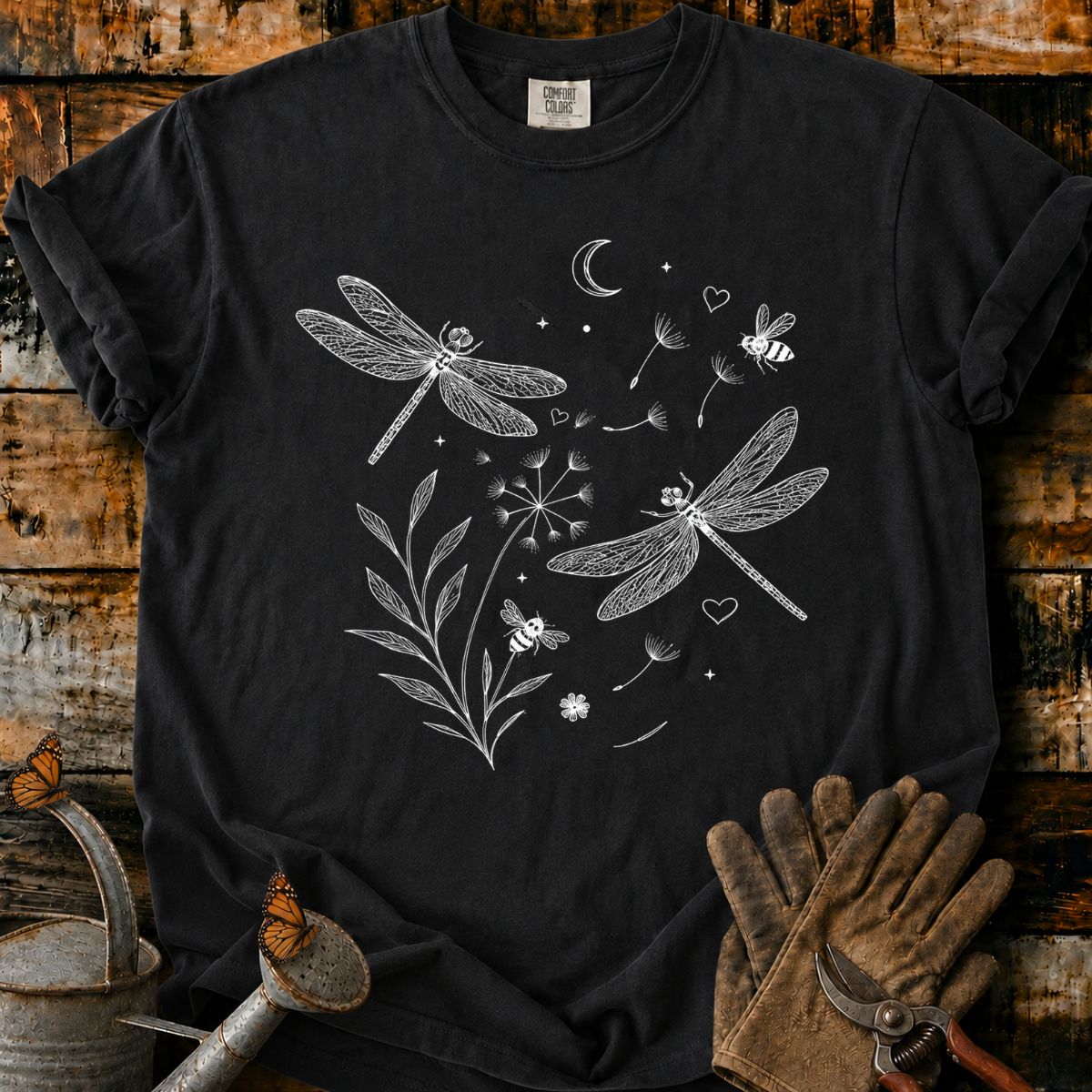 Teal Garden of Dragonflies T-Shirt
