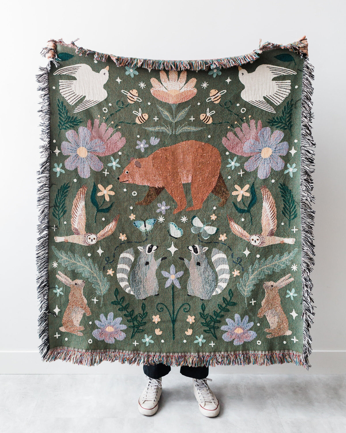 Woodland Animal Woven Blanket