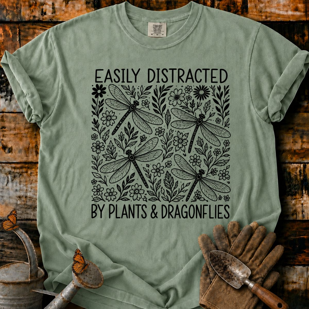 Easily Distracted by Plants & Dragonflies T-Shirt