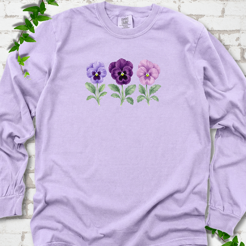 Vintage Pansies Long Sleeve T-Shirt