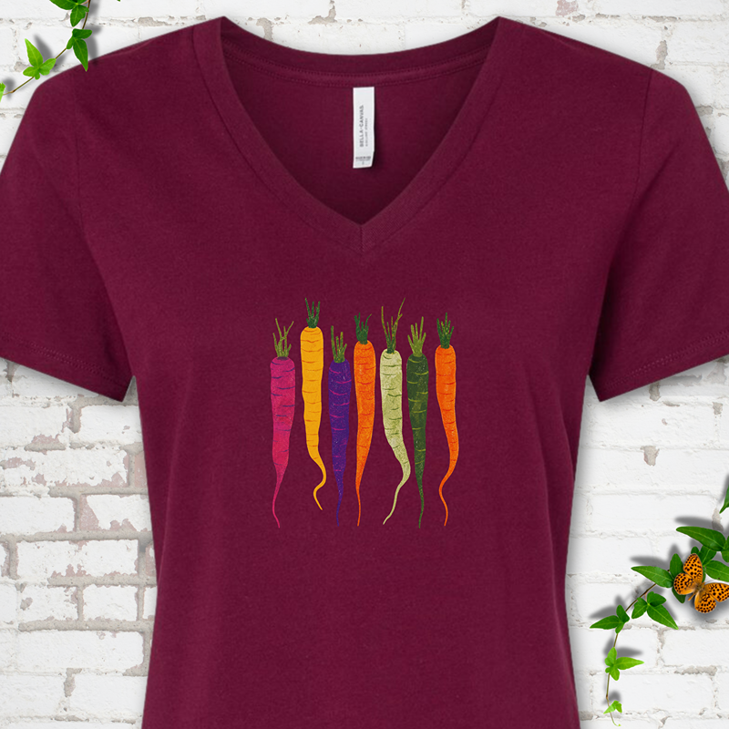 Rainbow Carrots V-Neck Tee