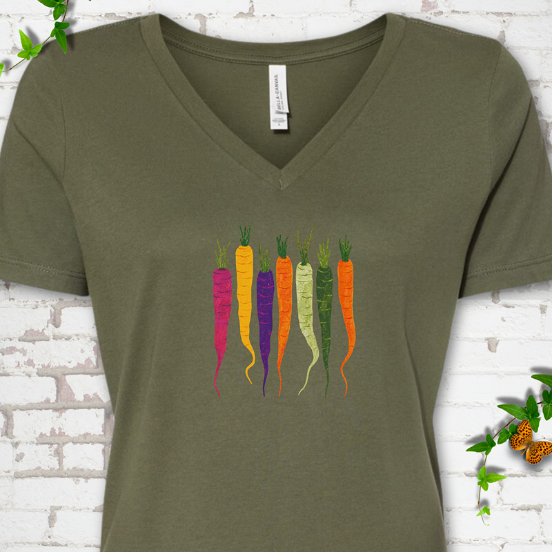 Rainbow Carrots V-Neck Tee