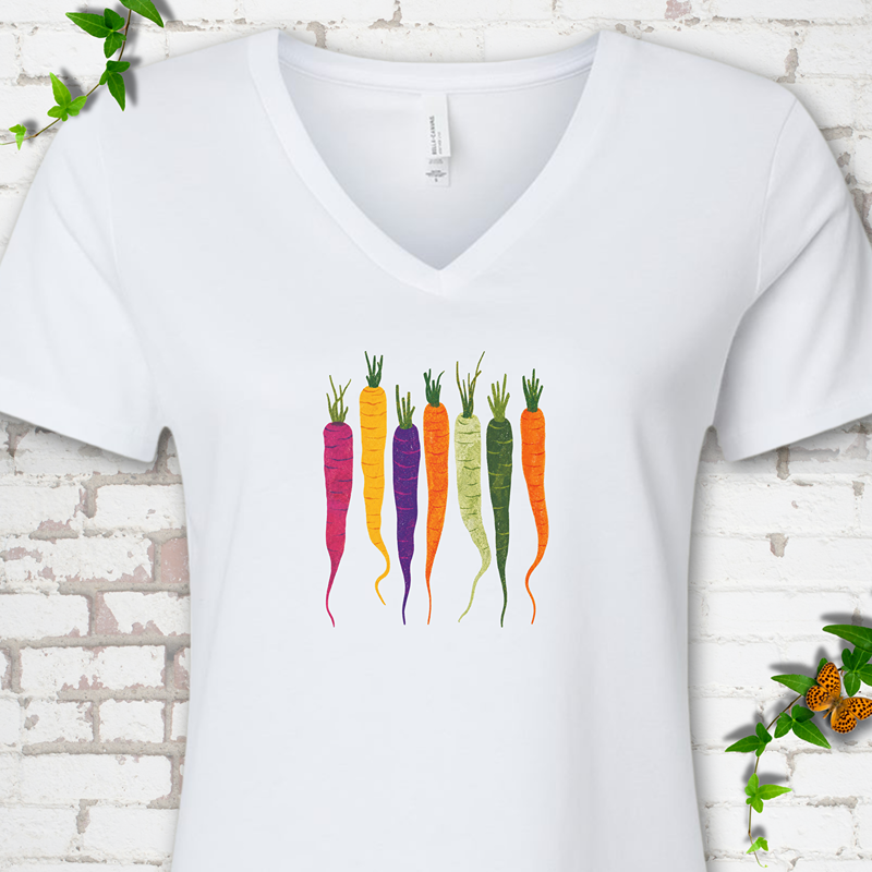 Rainbow Carrots V-Neck Tee