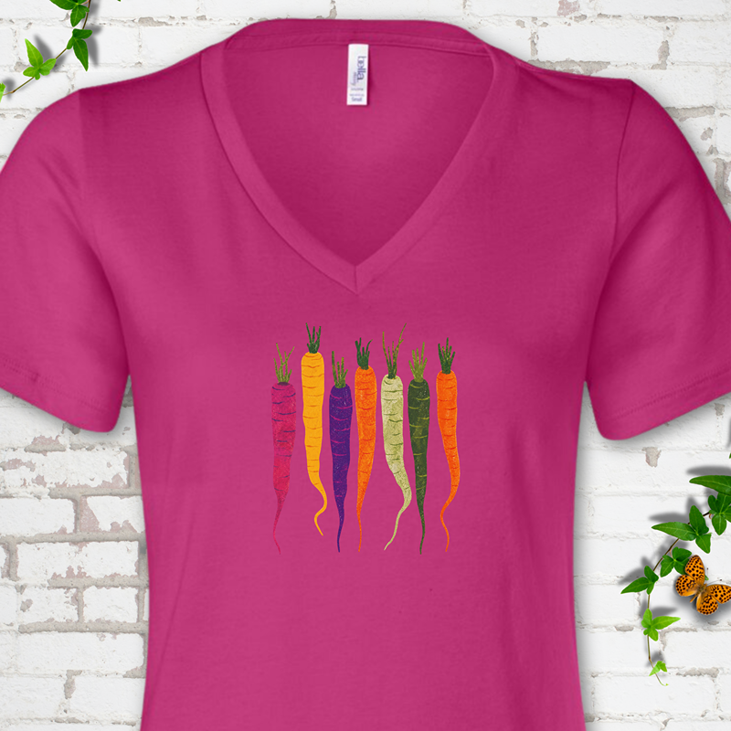 Rainbow Carrots V-Neck Tee