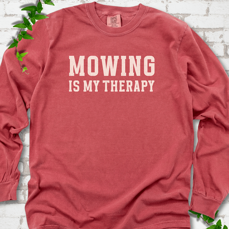 Mowing Is My Therapy LS T-Shirt