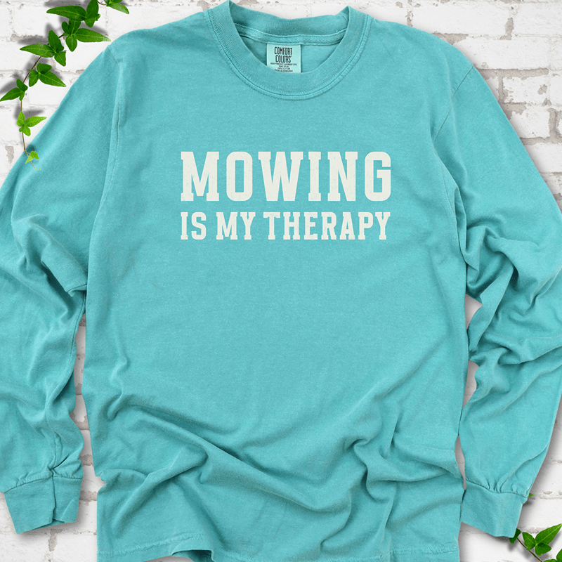 Mowing Is My Therapy LS T-Shirt