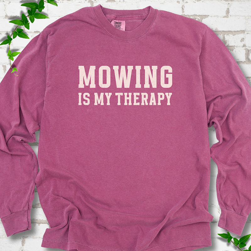 Mowing Is My Therapy LS T-Shirt