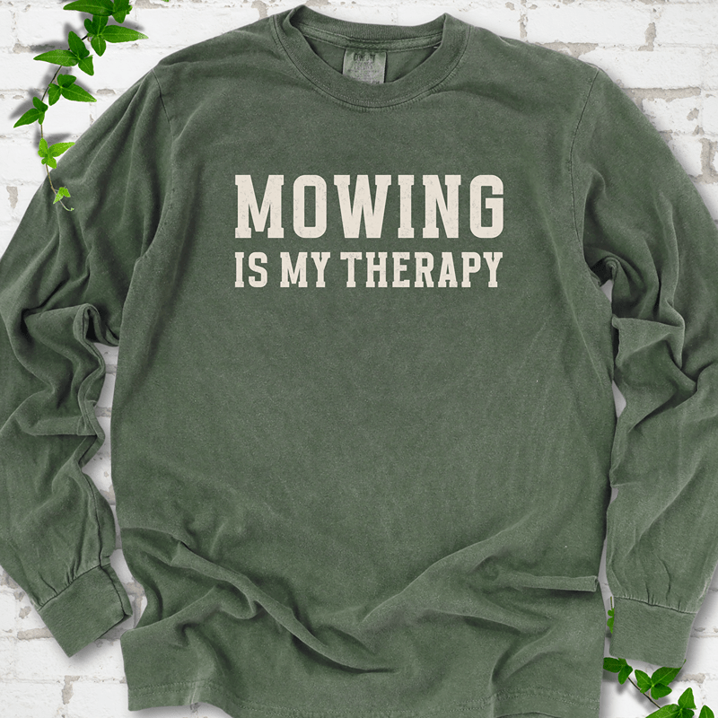 Mowing Is My Therapy LS T-Shirt