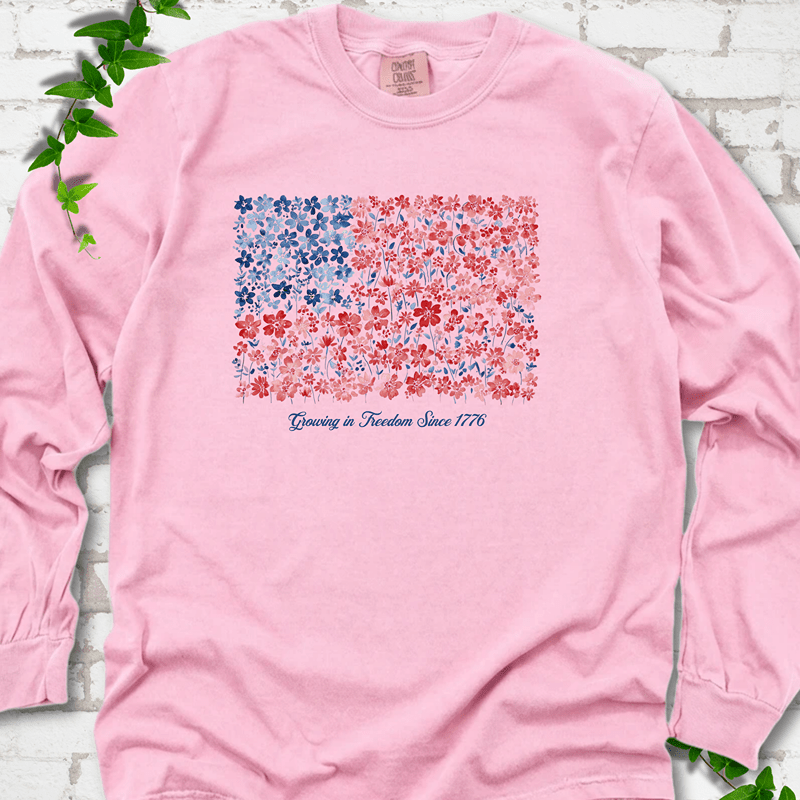 American Flag Wildflower LS T-Shirt