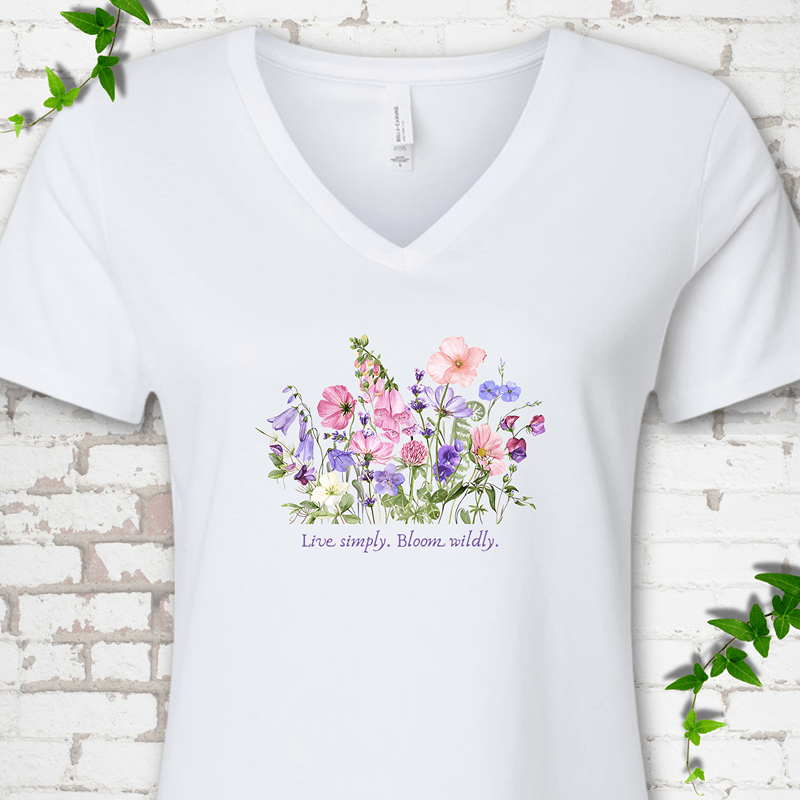 Bloom Wildly V-Neck Tee