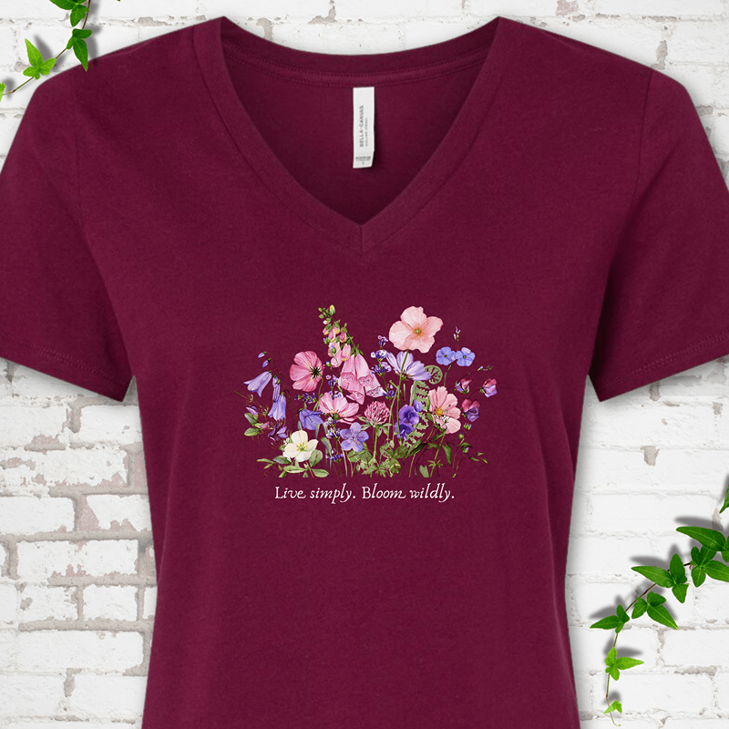 Bloom Wildly V-Neck Tee