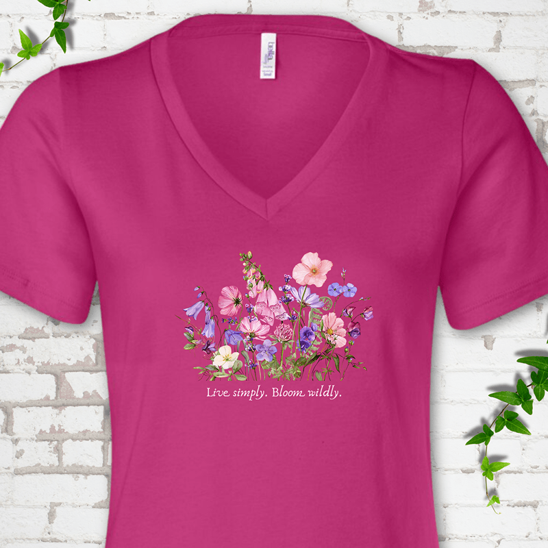 Bloom Wildly V-Neck Tee