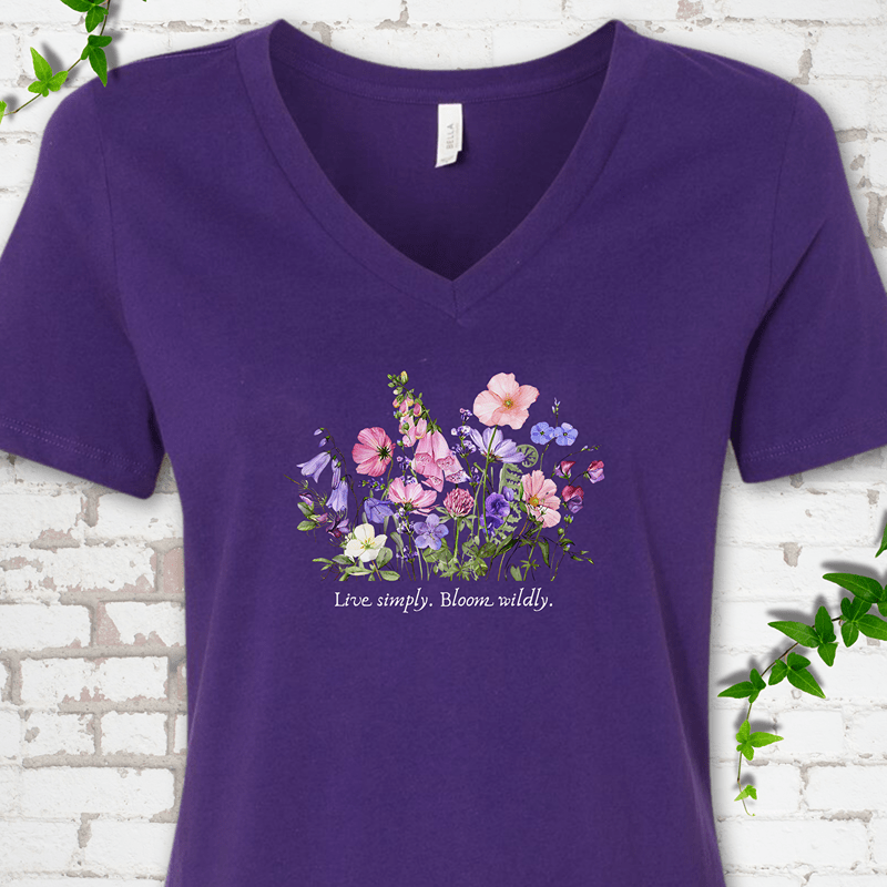 Bloom Wildly V-Neck Tee