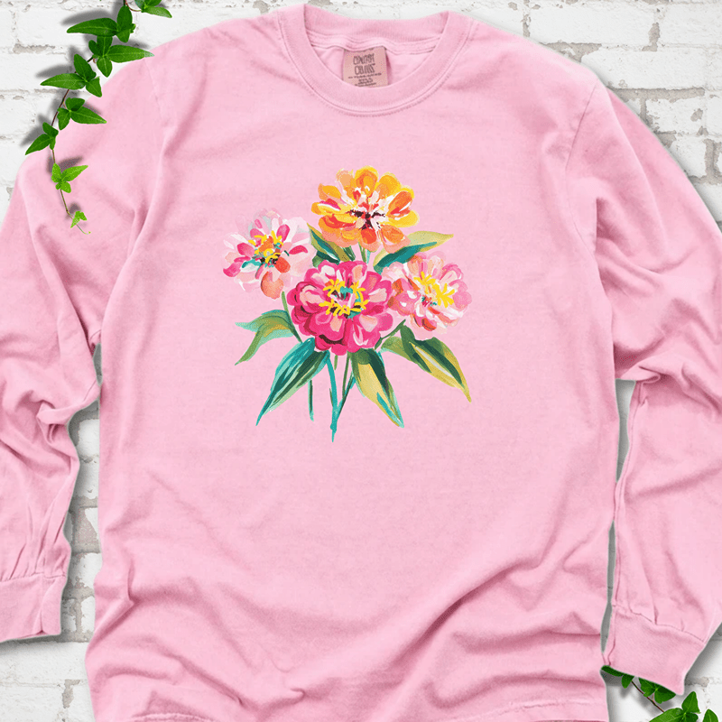 Cutting Garden Zinnias LS T-Shirt