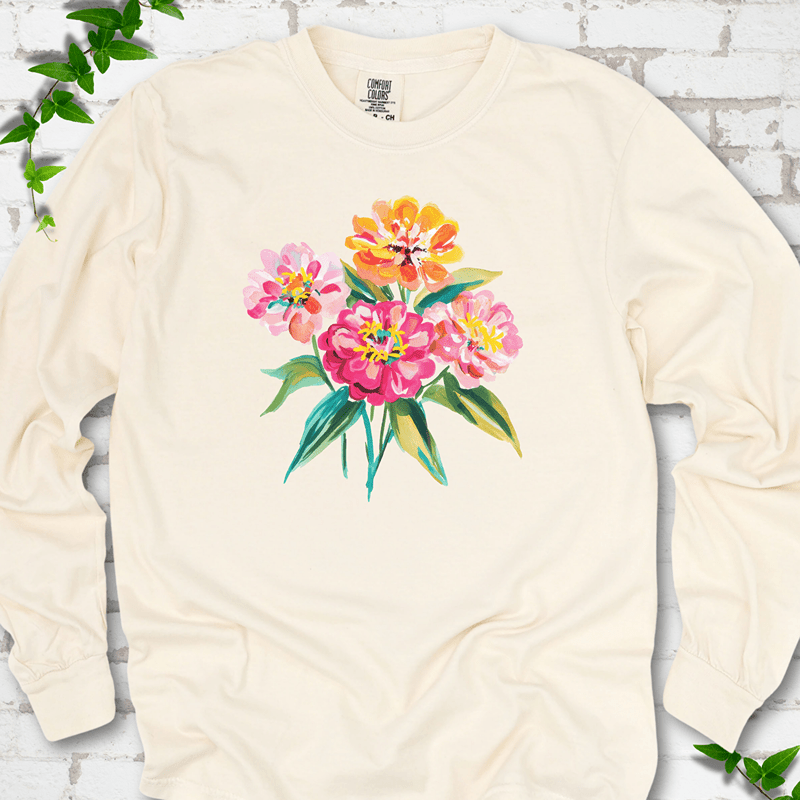 Cutting Garden Zinnias LS T-Shirt