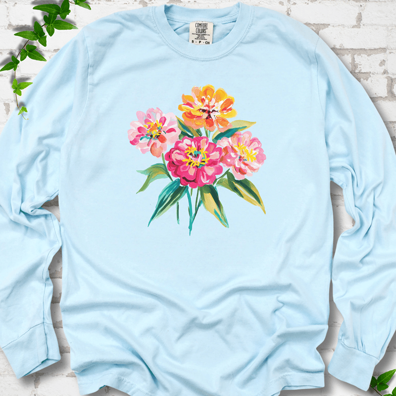 Cutting Garden Zinnias LS T-Shirt