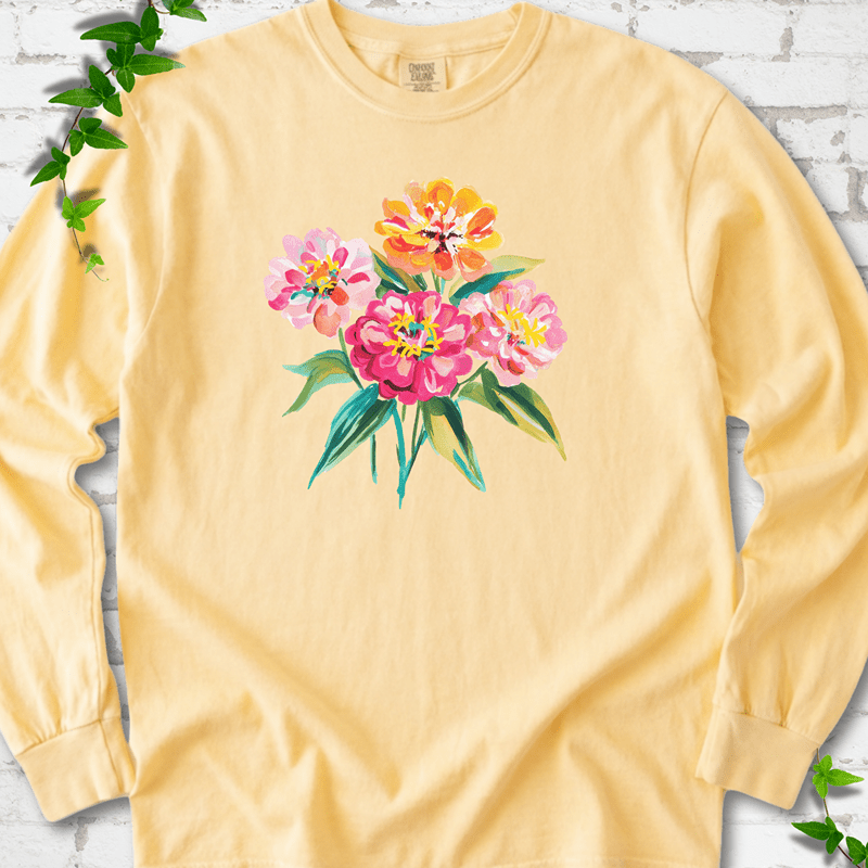 Cutting Garden Zinnias LS T-Shirt