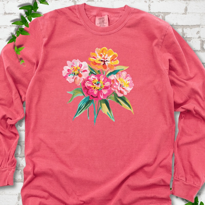 Cutting Garden Zinnias LS T-Shirt