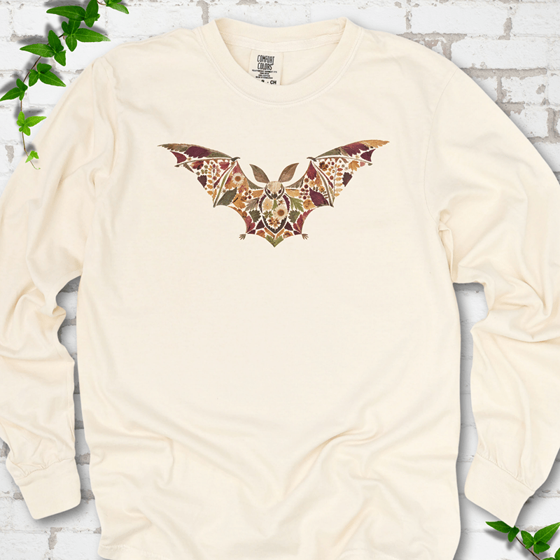 Pressed Flower Bat LS T-Shirt