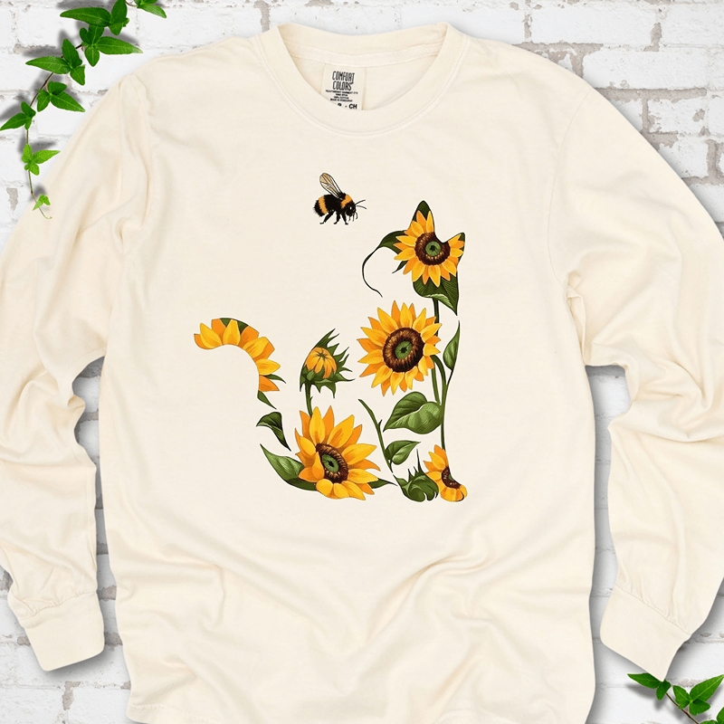 Sunflower Cat LS T-Shirt
